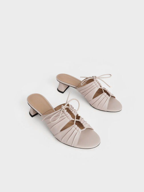 Landis Leather Round-Toe Mules, Pink, hi-res