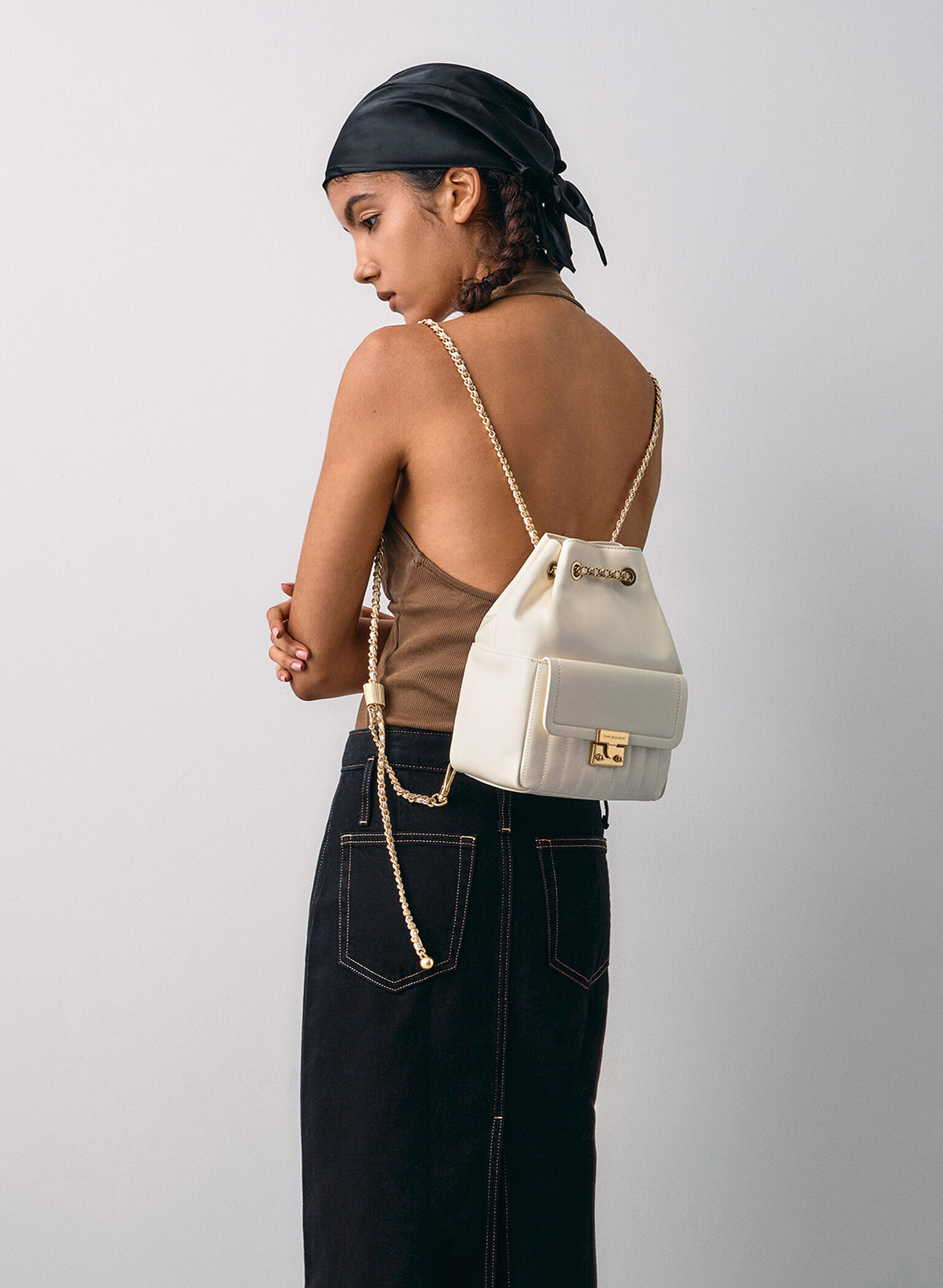 Donna Crinkle-Effect Backpack, Cream, hi-res