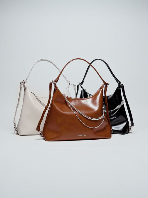 Atwood Chain Convertible Hobo Bag, Shell Grey, hi-res