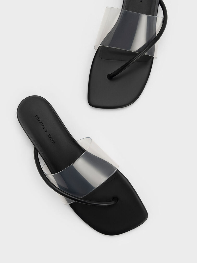 Sandalias transparentes, Negro, hi-res