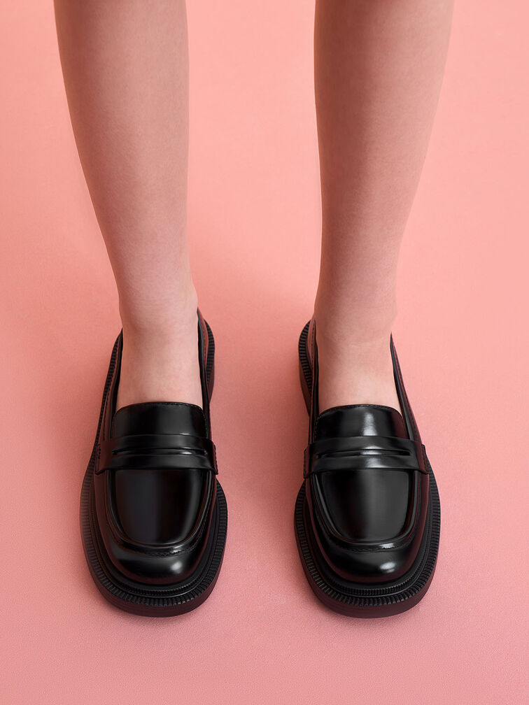 Classic Penny Loafers, Black, hi-res