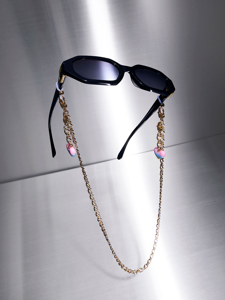 Gold Chain US CHARLES & KEITH Eyewear - Heart-Embellished Rainbow