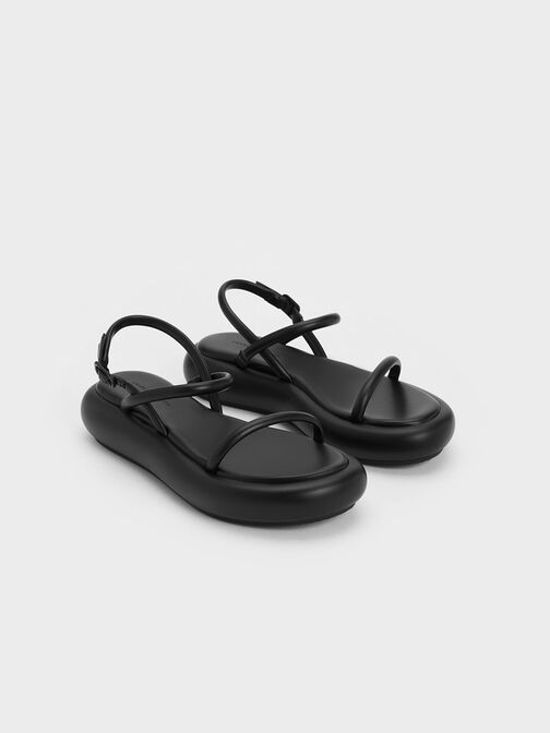 Keiko Padded Flatform Sandals, Black, hi-res