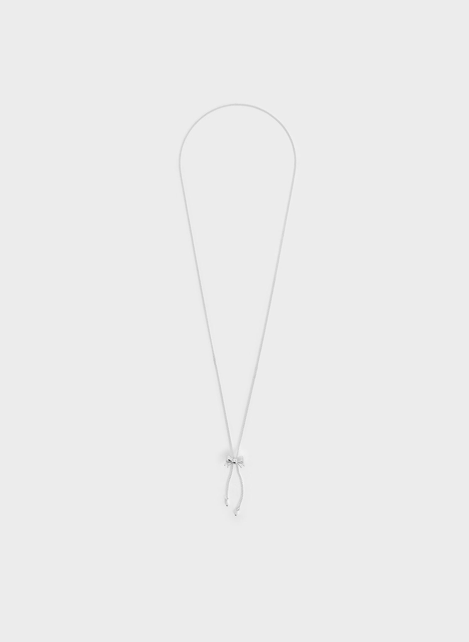 Paige Ribbon Necklace, Silver, hi-res
