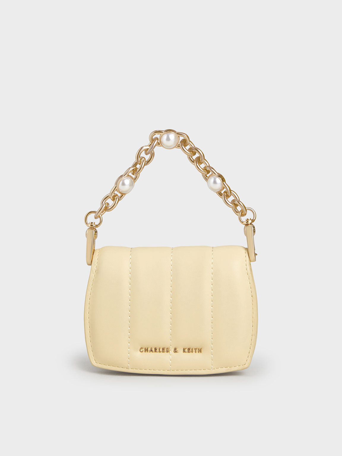 Chain Handle Vanity Pouch, Butter, hi-res