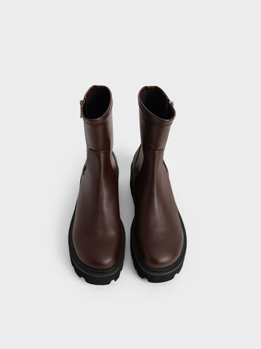 Imogen Side-Zip Ankle Boots, Dark Brown, hi-res