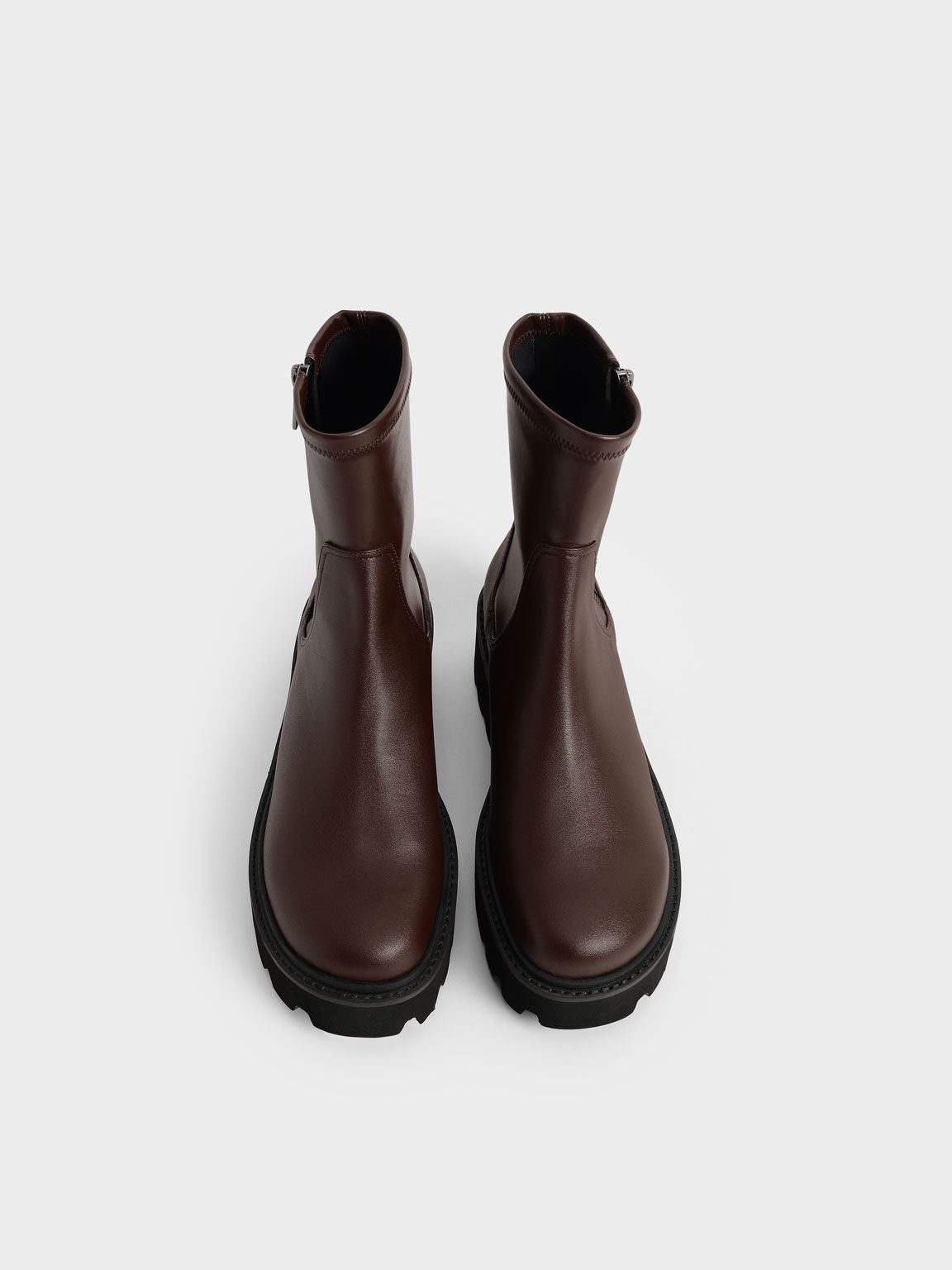 Side-Zip Ankle Boots, Dark Brown, hi-res