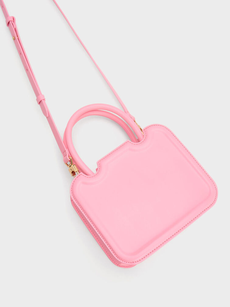 Perline Sculptural Top Handle Bag, Pink, hi-res