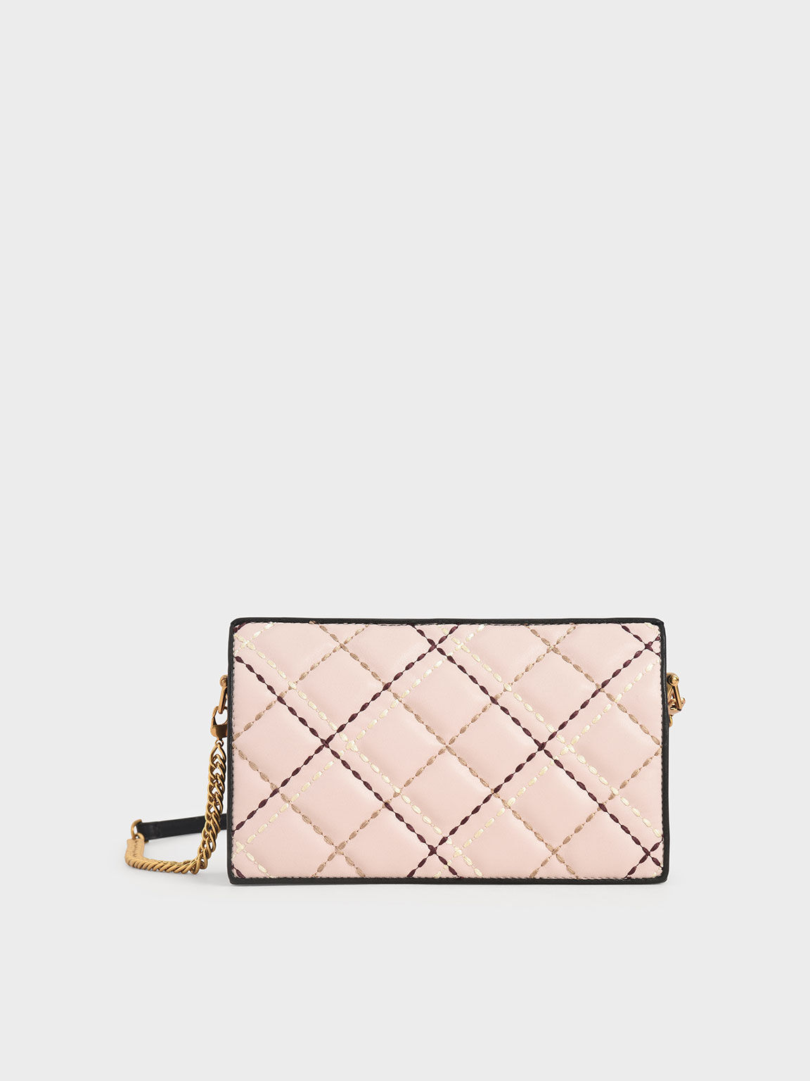 Quilted Long Wallet, Light Pink, hi-res