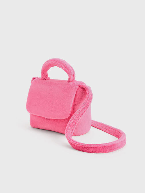 Bolso Loey texturizado con asa superior, Rosa, hi-res