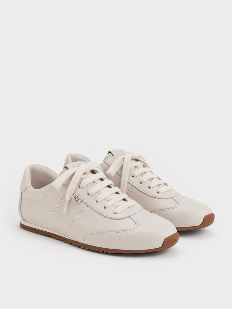 Jace Leather Sneakers, Chalk, hi-res