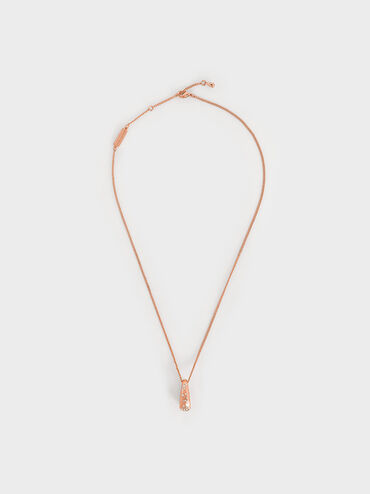 Reverie Crystal Teardrop Necklace, Rose Gold, hi-res
