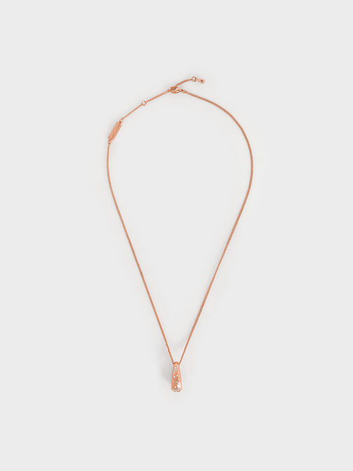 Reverie Crystal Teardrop Necklace, Rose Gold, hi-res