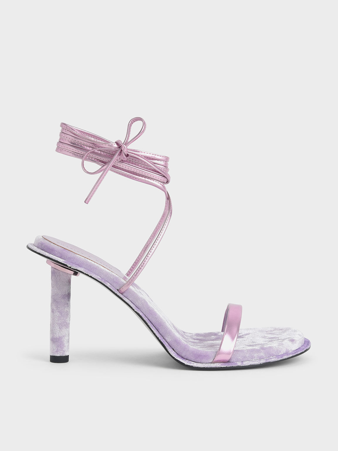 Lilac Kiera Metallic Tie Around Stiletto Sandals CHARLES KEITH International