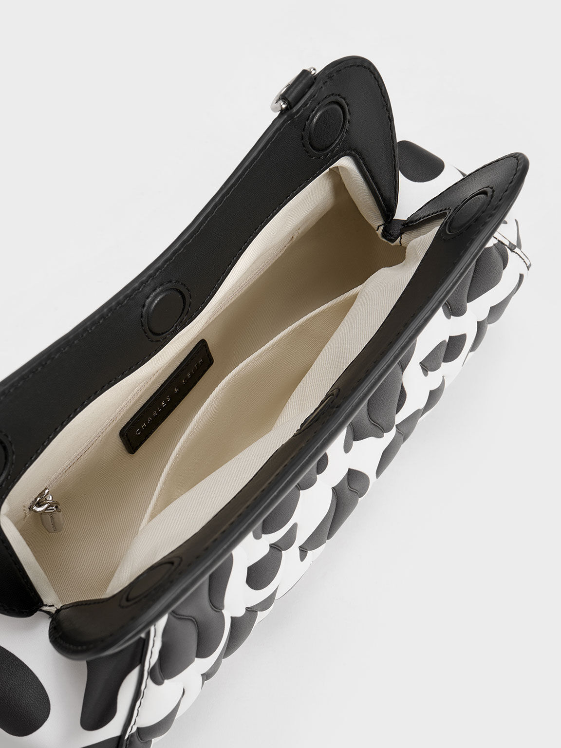 Iva Cow Print Acrylic Handle Clutch, Chalk, hi-res