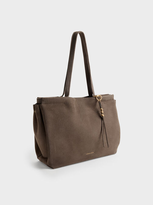 XL Zephyr Tassel Tote Bag, Stone Grey, hi-res