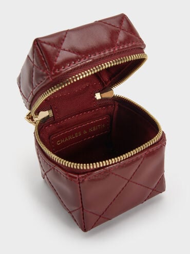 Janie Quilted Micro Bag, Burgundy, hi-res