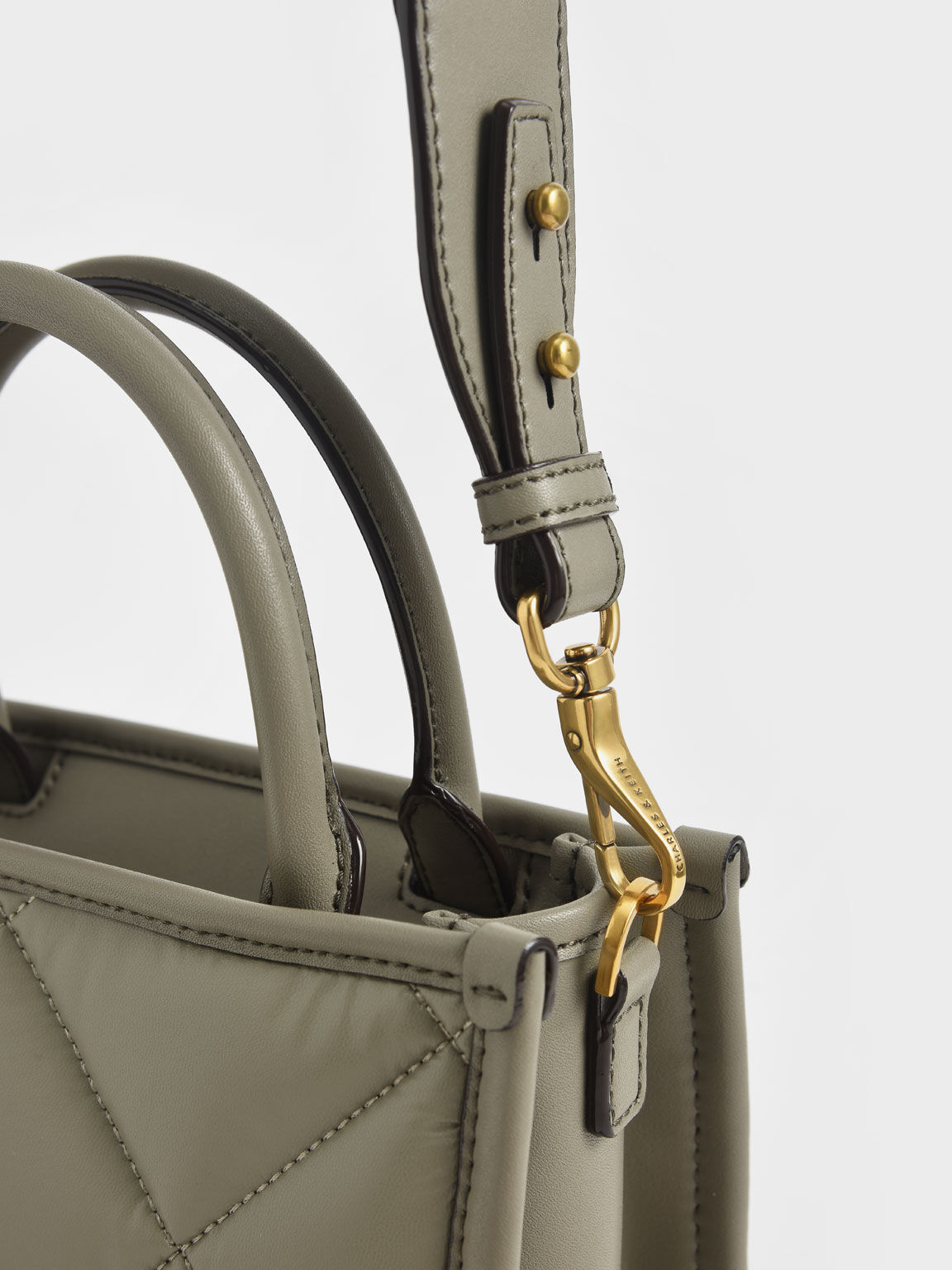 Celia Quilted Tote Bag, Taupe, hi-res