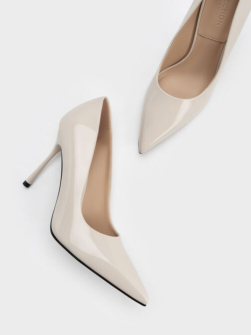 Kyra Patent Leather Pumps, Chalk, hi-res