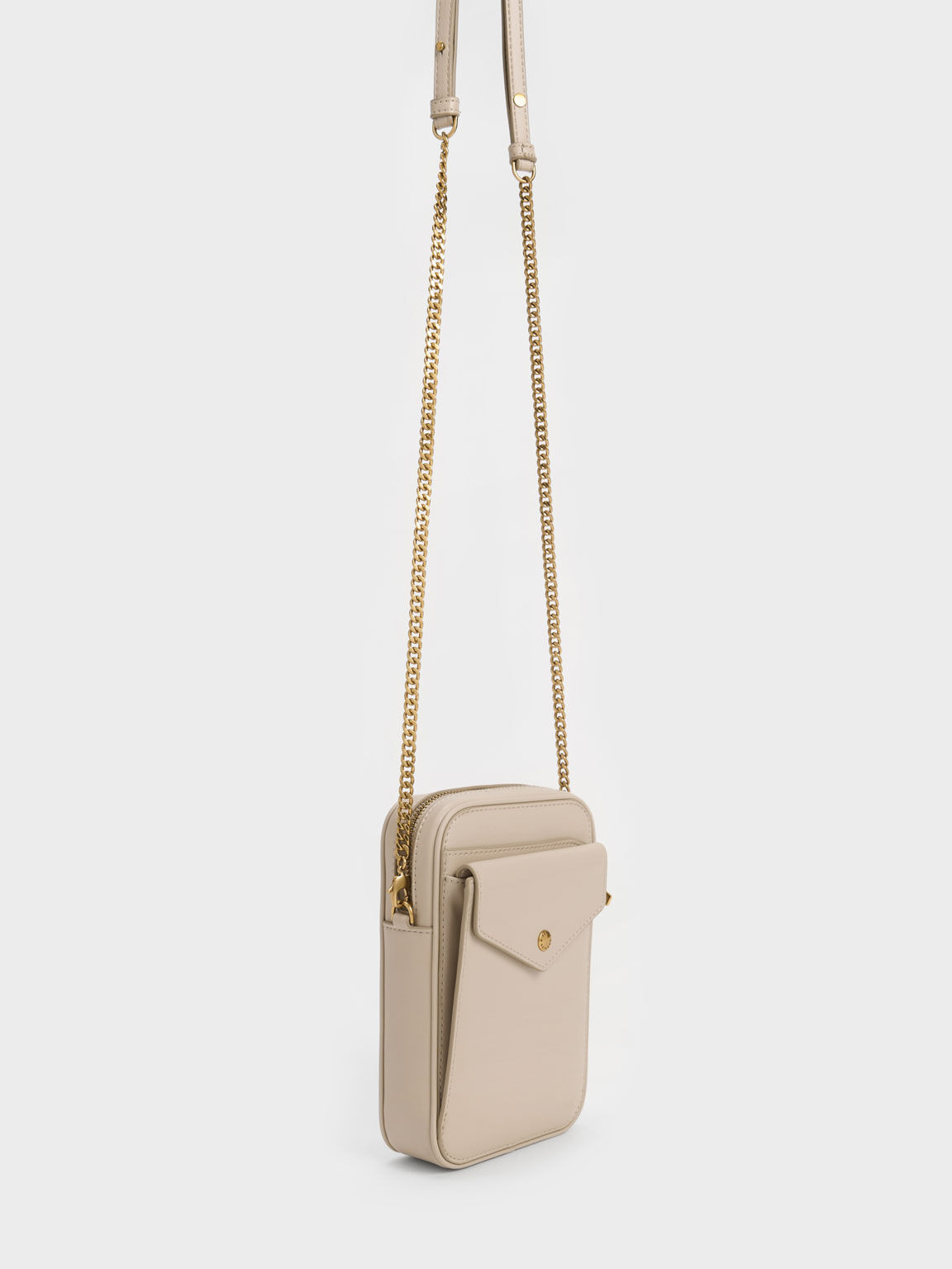 Bonnie Padded Phone Pouch, Beige, hi-res