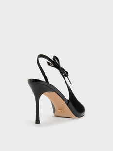 Anastasia Leather Slingback Pumps, Black Box, hi-res
