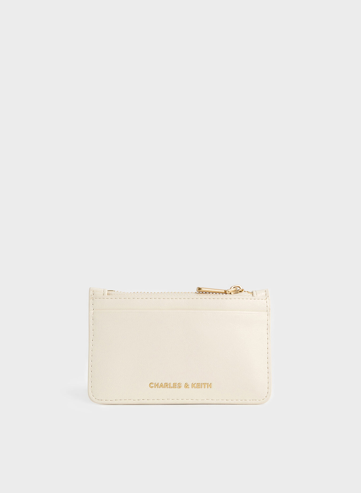Donna Crinkle-Effect Panelled Card Holder, Cream, hi-res