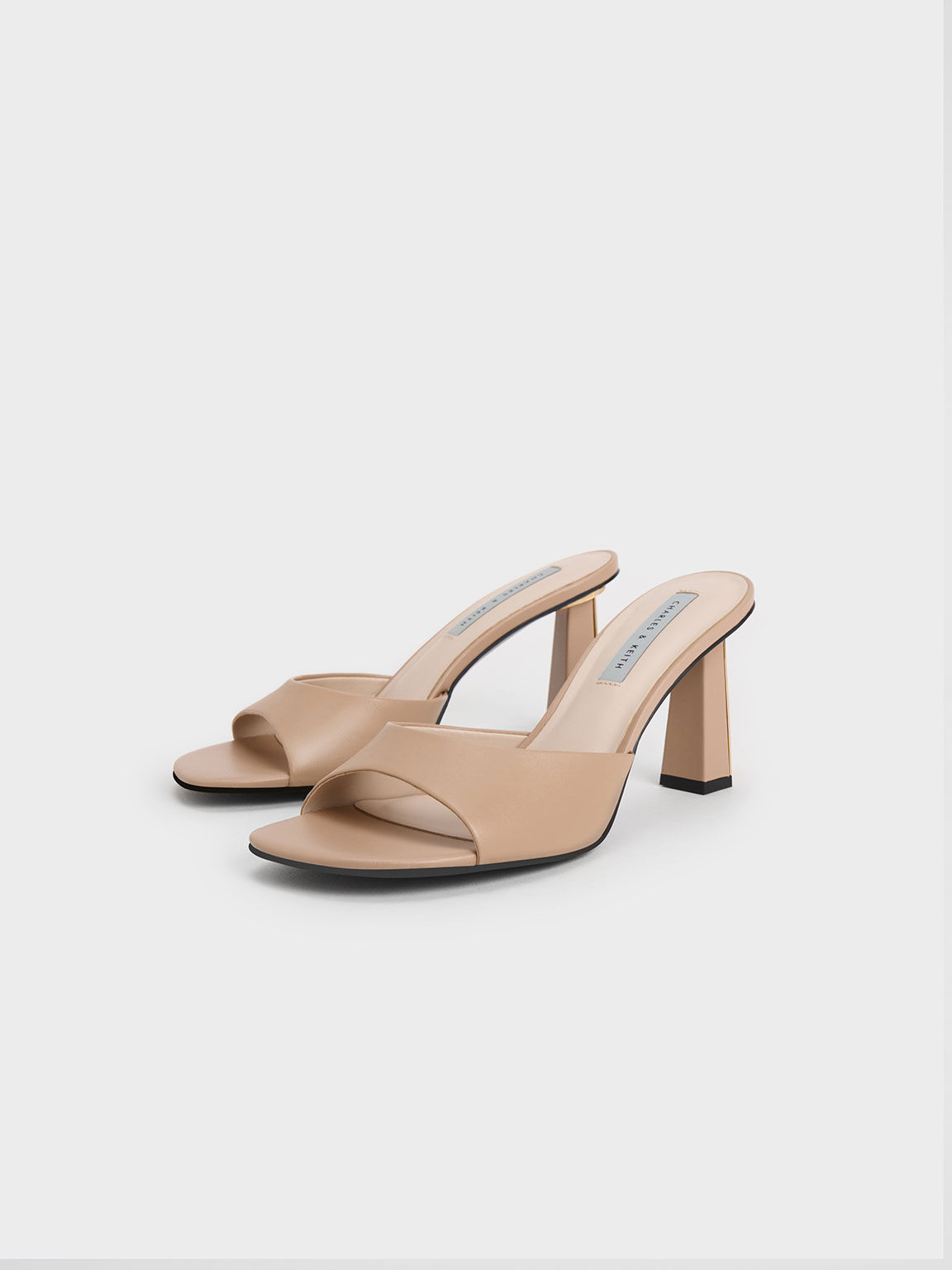 Mules de Tacón Geométrico, Beige, hi-res