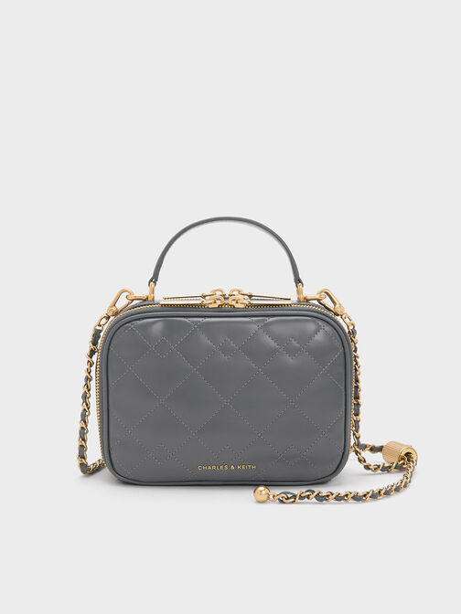 Duo Quilted Vanity Bag, Grey, hi-res