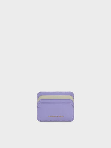 Two-Tone Rounded Cardholder, Lilac, hi-res