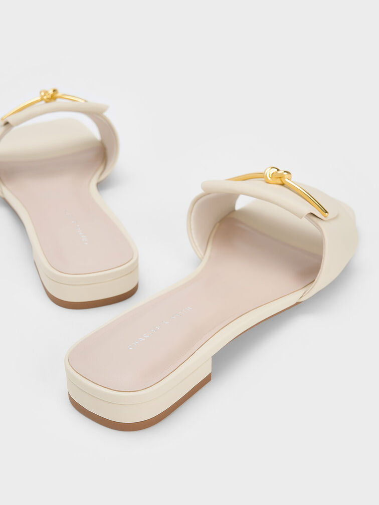 Knotted Accent Slide Sandals, Chalk, hi-res
