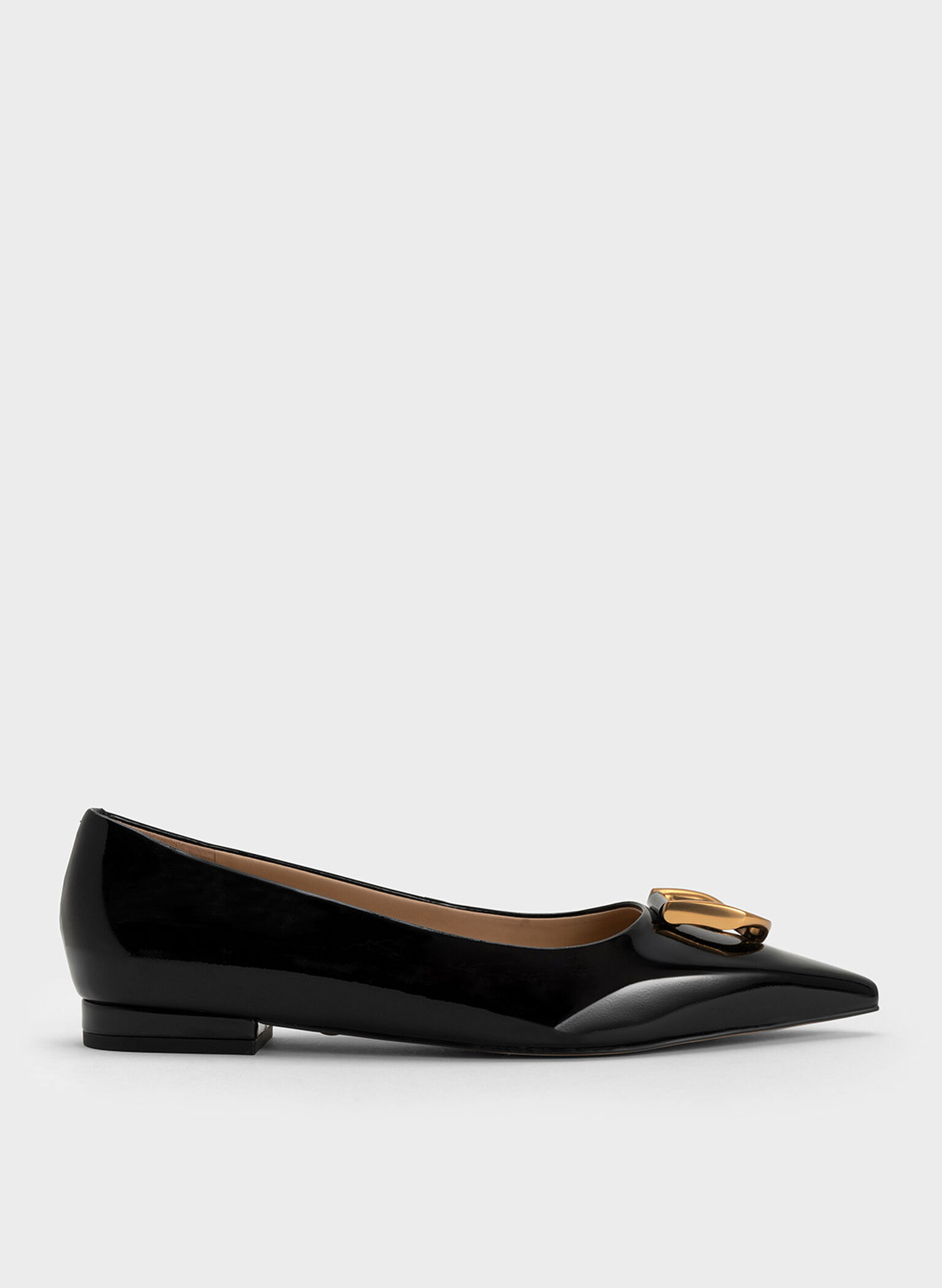 Black Gabine Patent Leather Ballerinas - CHARLES & KEITH US