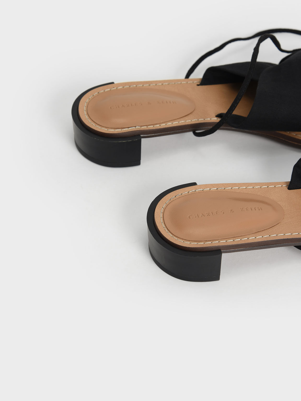Knotted Tie-Around Sandals, Black, hi-res