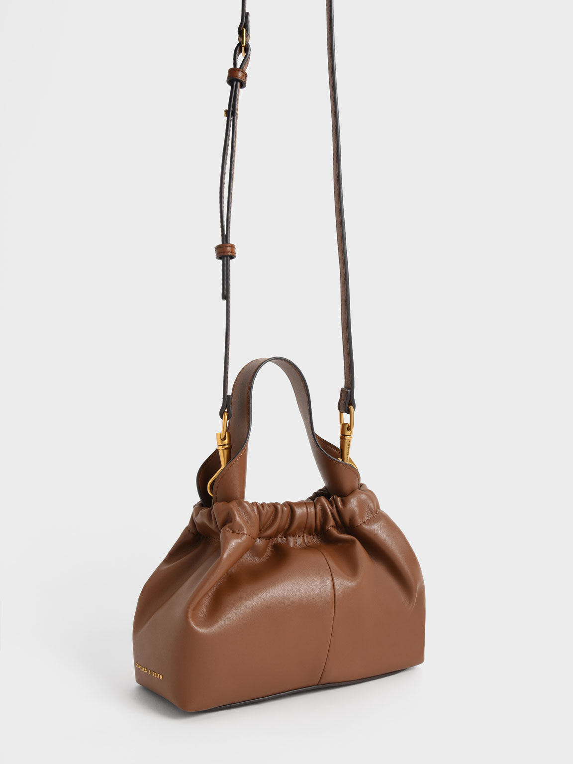 Ally Ruched Slouchy Bag, Chocolate, hi-res