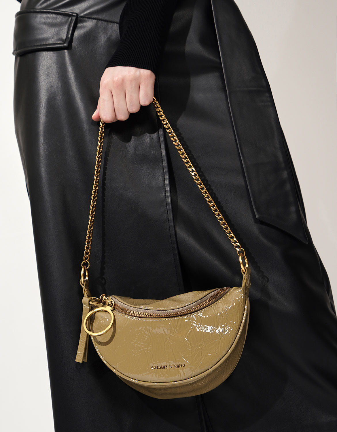 Ck wrinkled patent crossbody sale