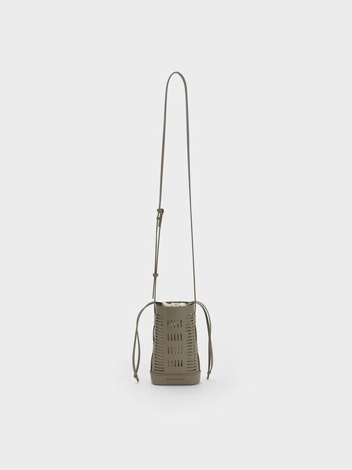 Delphi Cut-Out Phone Pouch, Khaki, hi-res