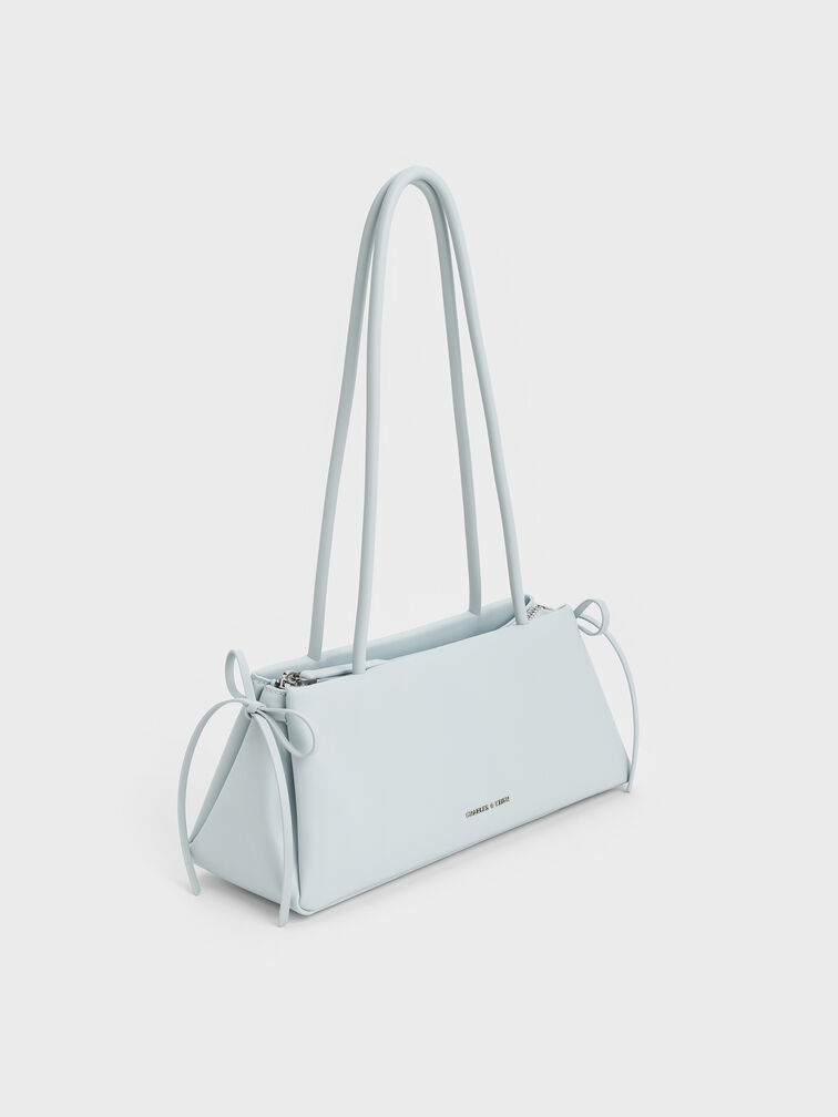 Hazel Bow Elongated Trapeze Shoulder Bag, Sea Salt Blue, hi-res