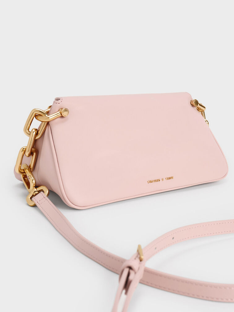 Cleona Braided Handle Hobo Bag, Light Pink, hi-res