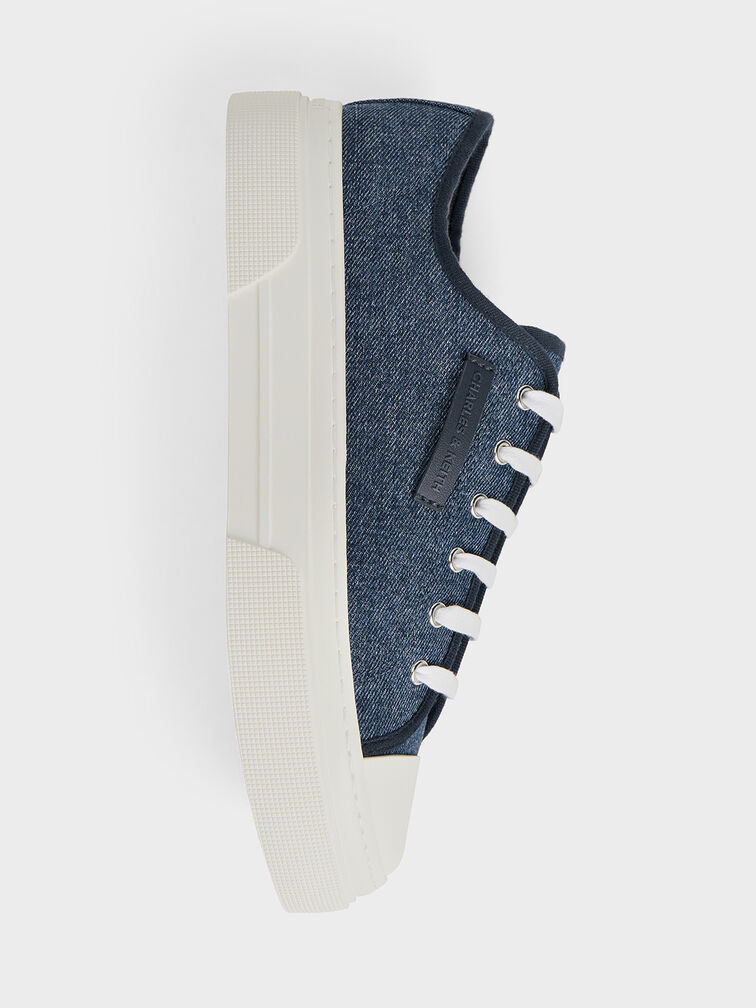 Kay Denim Low-Top Sneakers, Denim Blue, hi-res