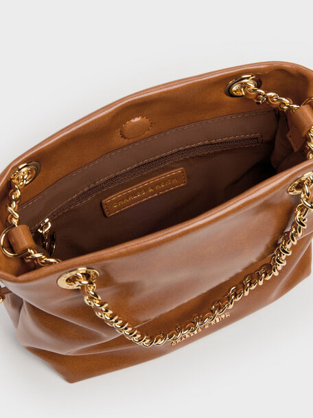 Arya Braided-Chain Crossbody Bag, Distressed Tan, hi-res