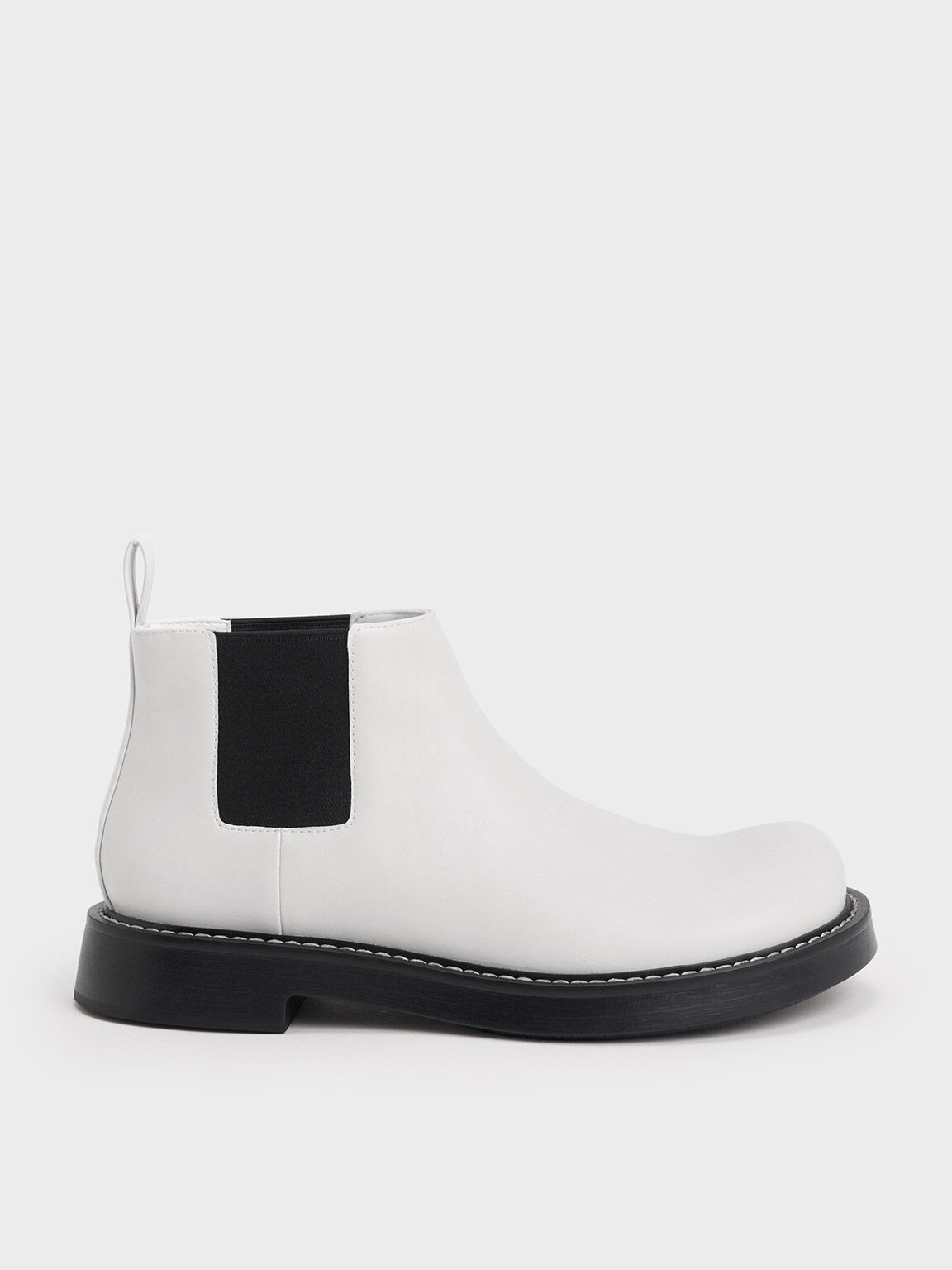 Penelope Pull-Tab Chelsea Boots, Chalk, hi-res
