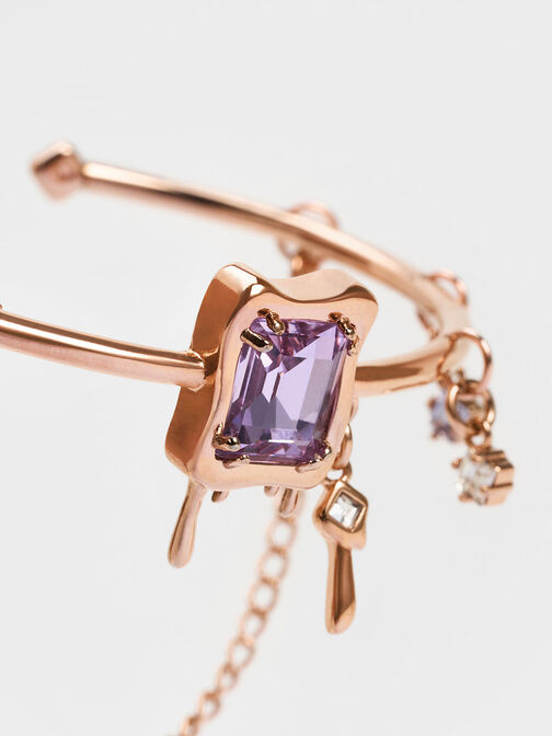 Zira Crystal Charm Cuff Bracelet, Rose Gold, hi-res