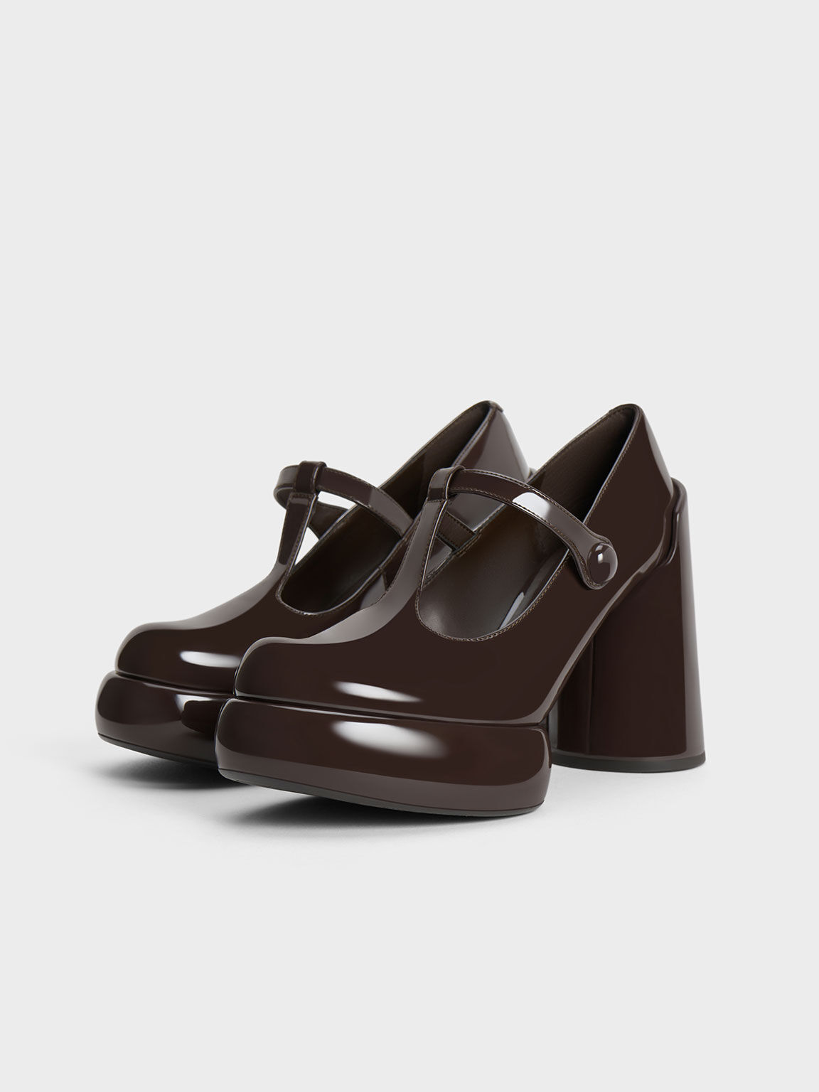 Mary Janes Darcy de charol con plataforma y tira tipo T Marr n