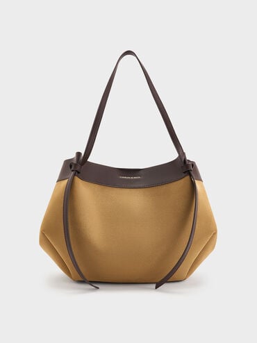 Large Calla Suede Tote Bag, Sahara Sand, hi-res