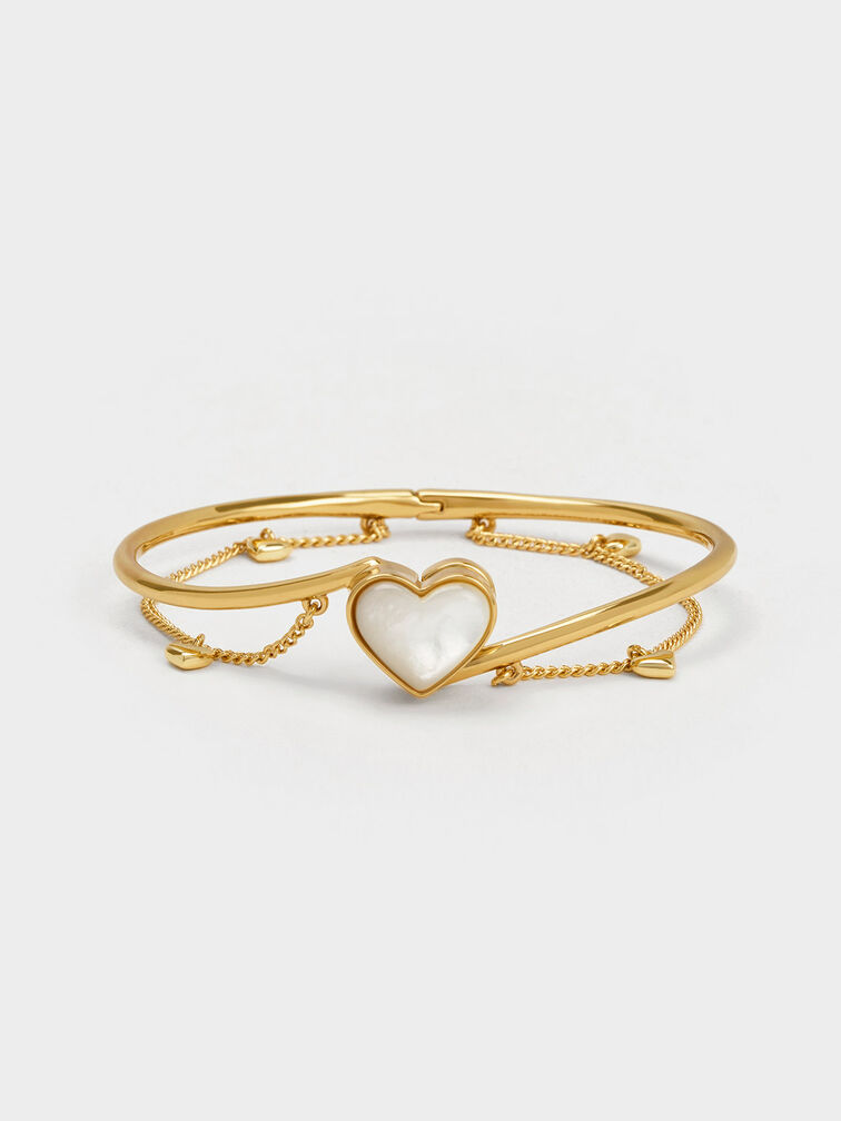 Annalise Heart Stone Chain-Link Bracelet, Gold, hi-res