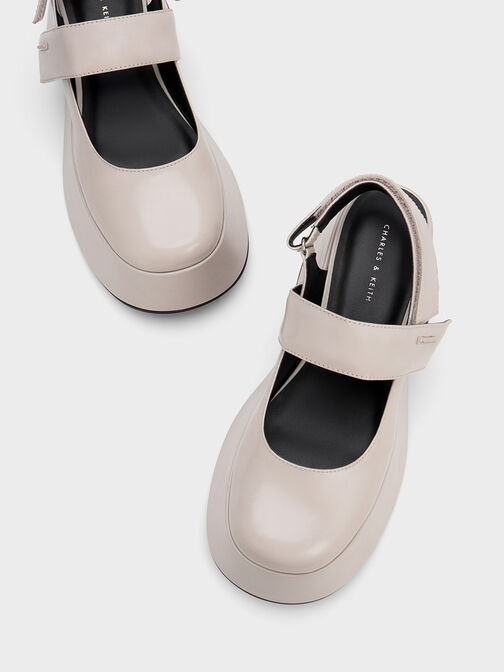 Rubina Slingback Mary Jane Pumps, Light Grey, hi-res