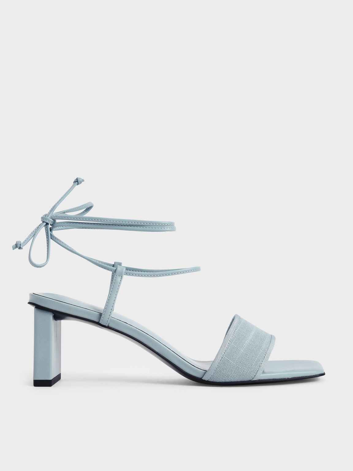 Linen Tie-Around Sandals, Light Blue, hi-res
