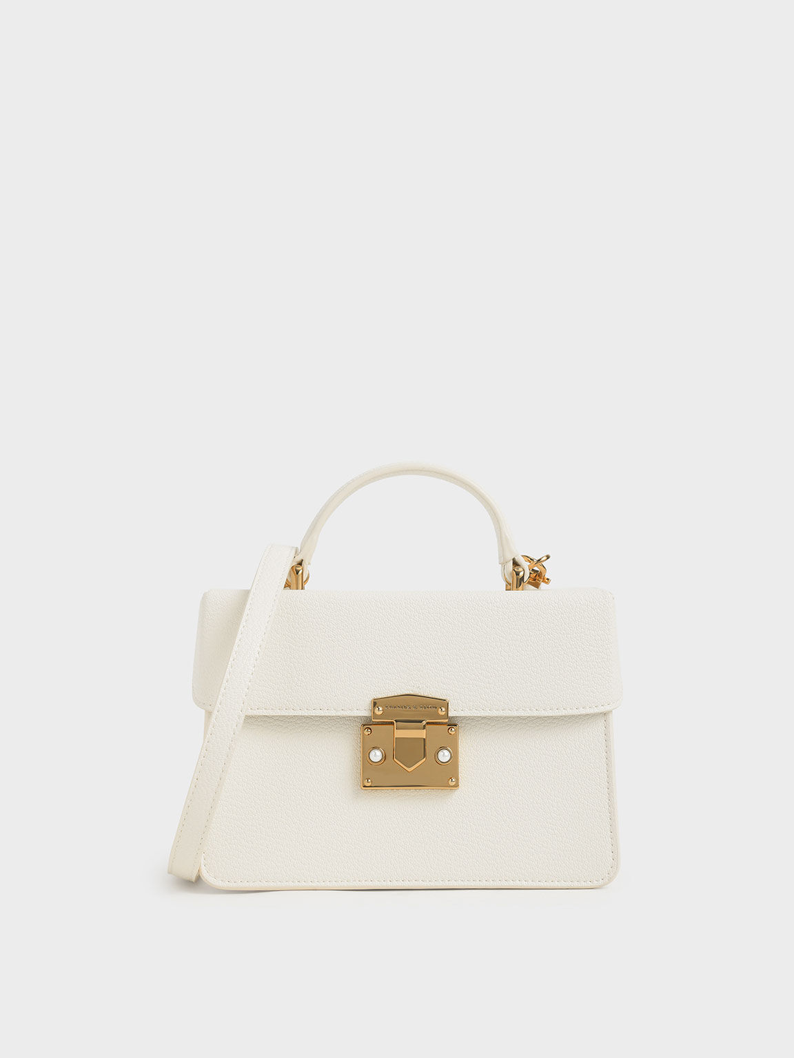 Classic Push-Lock Top Handle Bag, Chalk, hi-res
