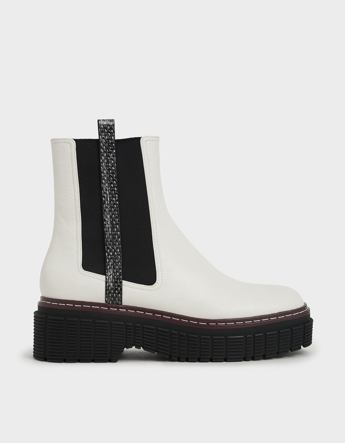 white chelsea platform boots