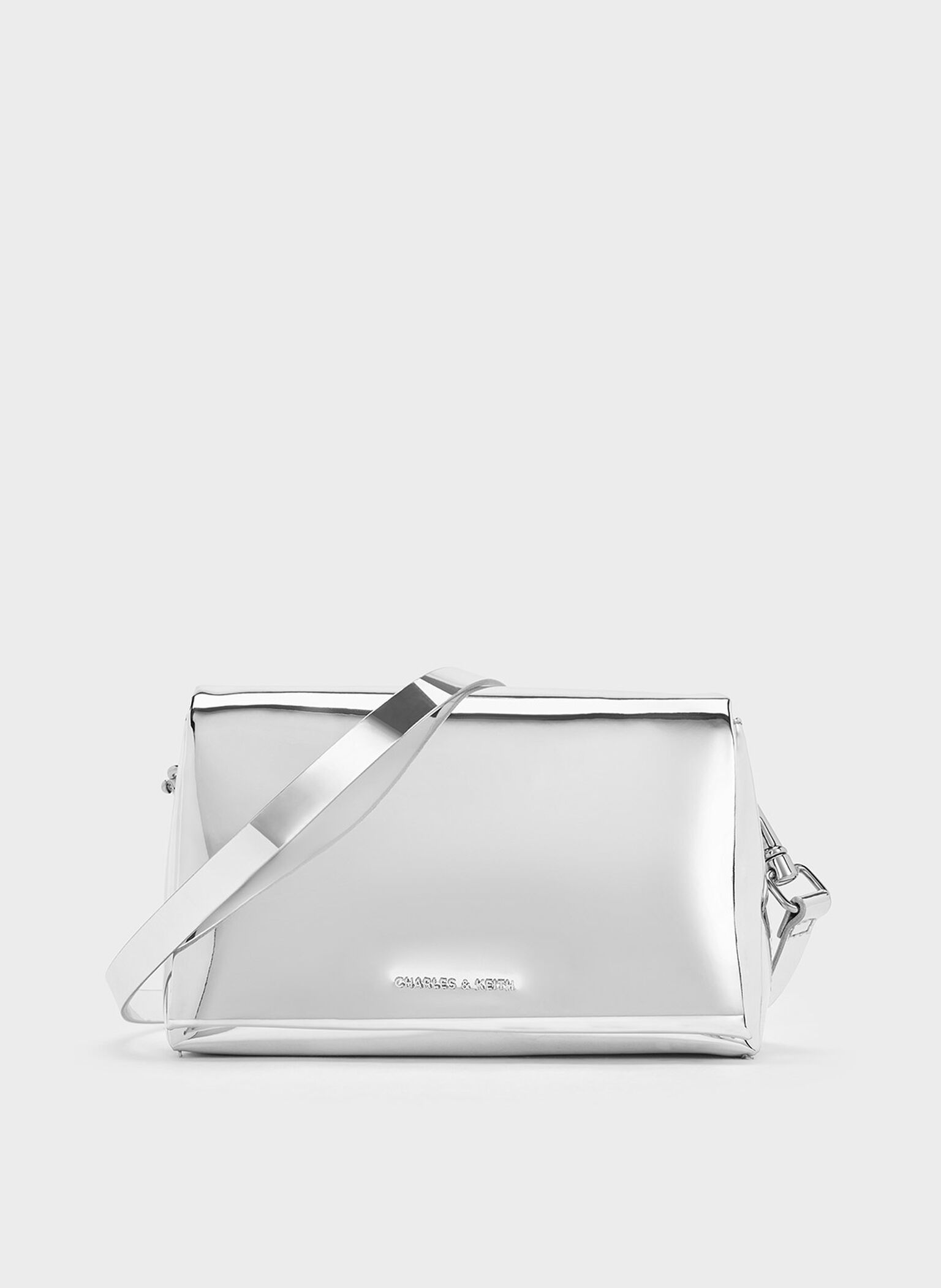 Matina Metallic Crossbody Bag, Silver, hi-res