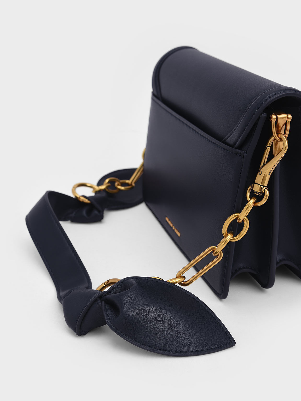 Joelle Ring Push-Lock Envelope Shoulder Bag, Navy, hi-res